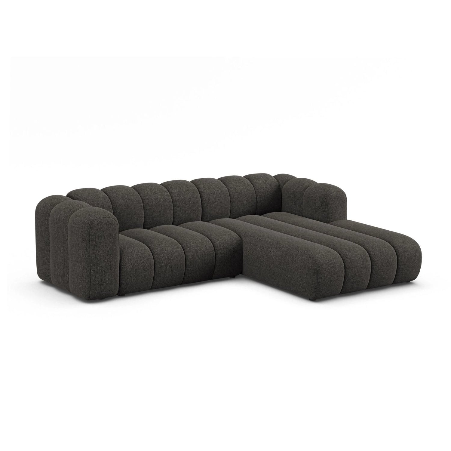 Lupine Modulares 4-Sitzer Ecksofa, Rechte Seite, aus Chenille in Dunkelgrau (Eden 20 Graphite), 260x177 cm von Micadoni – Bild 2