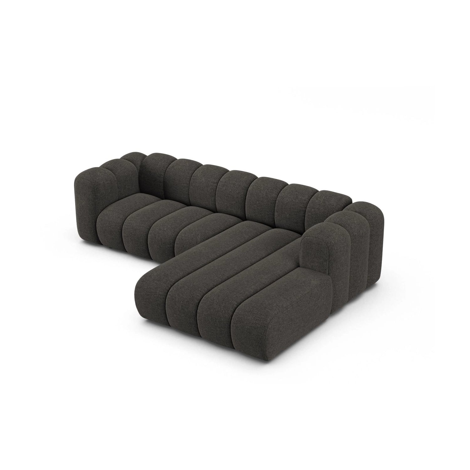 Lupine Modulares 4-Sitzer Ecksofa, Rechte Seite, aus Chenille in Dunkelgrau (Eden 20 Graphite), 260x177 cm von Micadoni – Bild 3