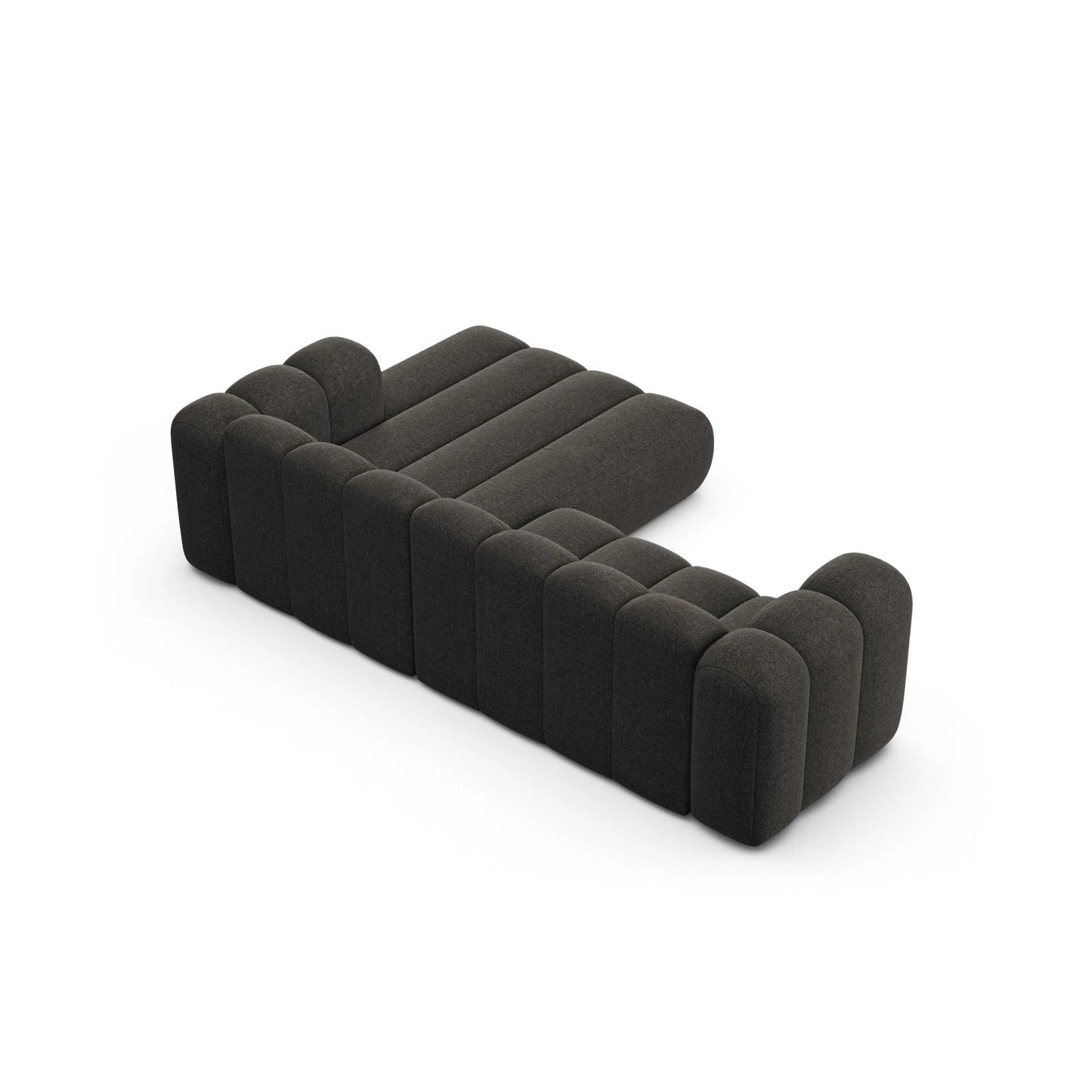Lupine Modulares 4-Sitzer Ecksofa, Rechte Seite, aus Chenille in Dunkelgrau (Eden 20 Graphite), 260x177 cm von Micadoni – Bild 4