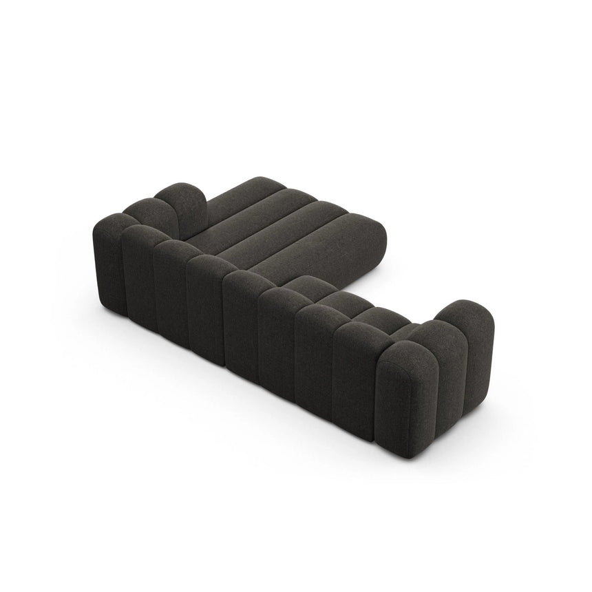 Lupine Modulares 4-Sitzer Ecksofa, Rechte Seite, aus Chenille in Dunkelgrau (Eden 20 Graphite), 260x177 cm von Micadoni – Bild 4
