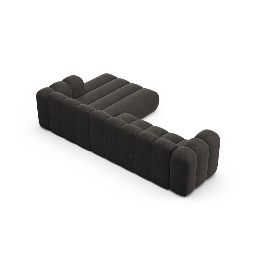 Lupine Modulares 4-Sitzer Ecksofa, Rechte Seite, aus Chenille in Dunkelgrau (Eden 20 Graphite), 290x177 cm von Micadoni – Bild 6