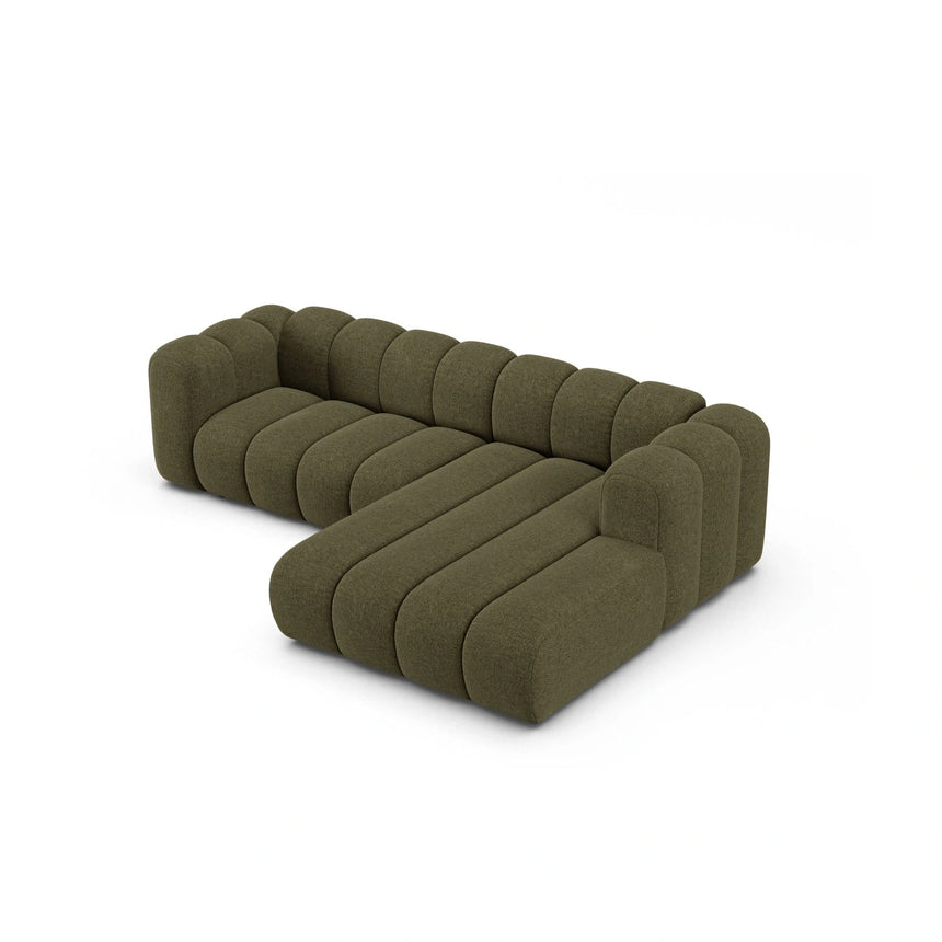 Lupine Modulares 4-Sitzer Ecksofa, Rechte Seite, aus Chenille in Grün (Eden 12 Olive), 260x177 cm von Micadoni – Bild 3