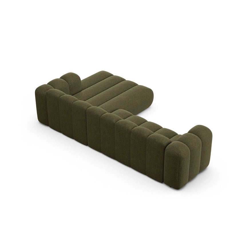 Lupine Modulares 4-Sitzer Ecksofa, Rechte Seite, aus Chenille in Grün (Eden 12 Olive), 290x177 cm von Micadoni – Bild 6