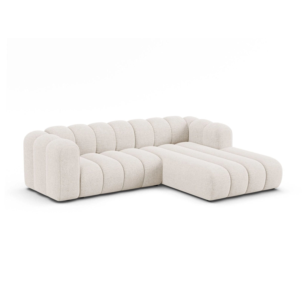 Lupine Modulares 4-Sitzer Ecksofa, Rechte Seite, aus Chenille in Leichtes Beige (Eden 2 Pearl), 260x177 cm von Micadoni – Bild 2