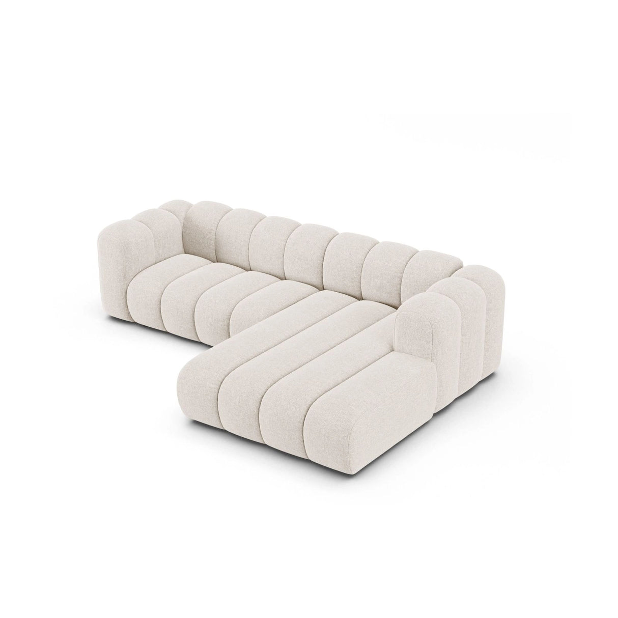 Lupine Modulares 4-Sitzer Ecksofa, Rechte Seite, aus Chenille in Leichtes Beige (Eden 2 Pearl), 260x177 cm von Micadoni – Bild 3