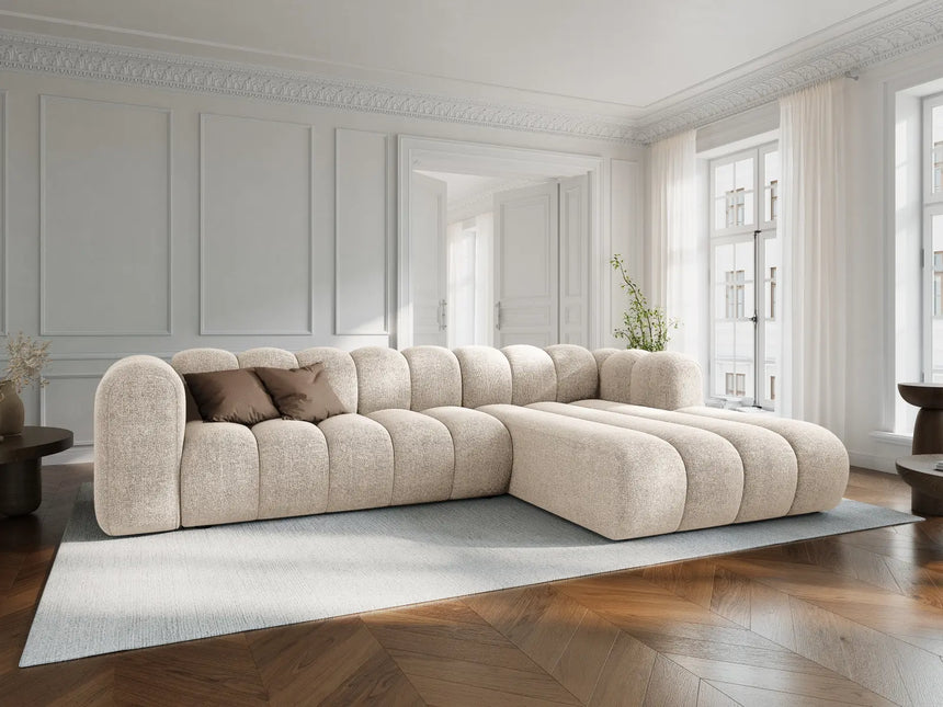 Lupine Modulares 4-Sitzer Ecksofa, Rechte Seite, aus Chenille in Leichtes Beige (Eden 2 Pearl), 290x177 cm von Micadoni – Bild 2
