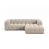 Lupine Modulares 4-Sitzer Ecksofa, Rechte Seite, aus Samt in Beige (Salvador 1), 260x177 cm von Micadoni – Bild 1
