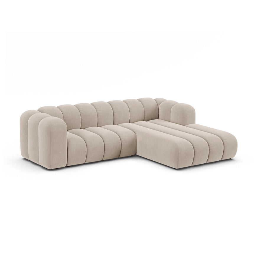Lupine Modulares 4-Sitzer Ecksofa, Rechte Seite, aus Samt in Beige (Salvador 1), 260x177 cm von Micadoni – Bild 2