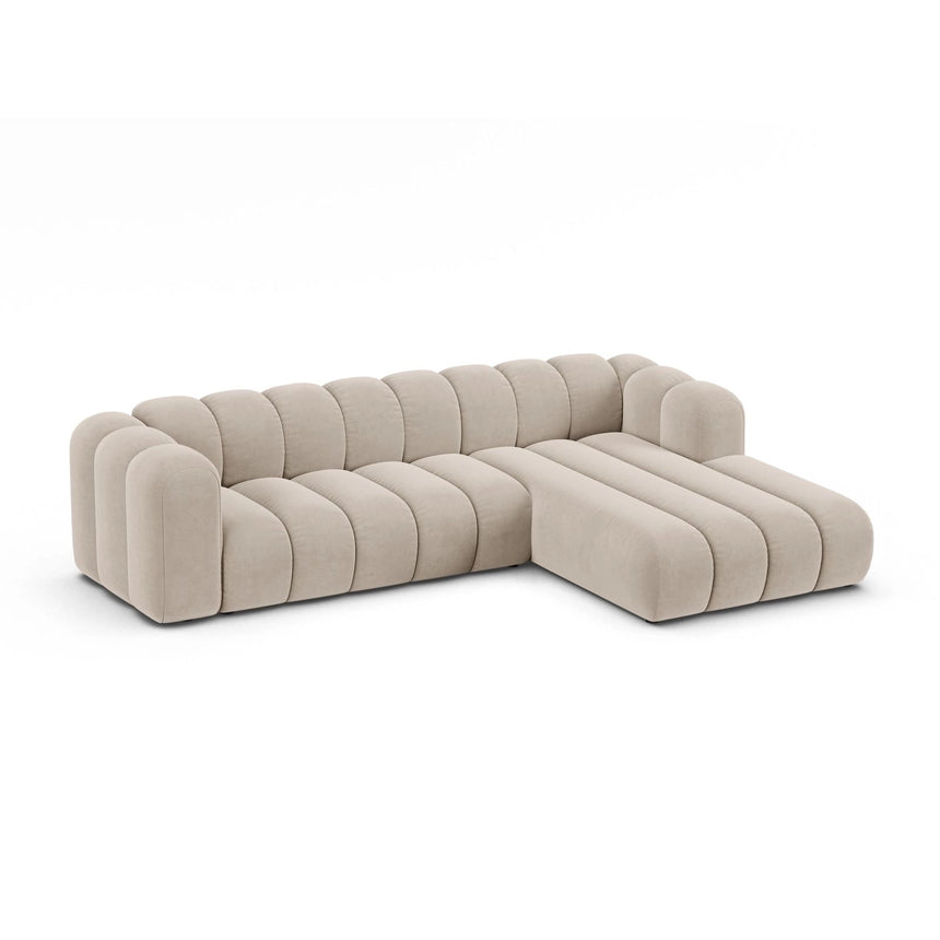 Lupine Modulares 4-Sitzer Ecksofa, Rechte Seite, aus Samt in Beige (Salvador 1), 290x177 cm von Micadoni – Bild 3