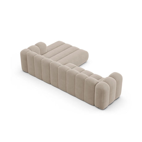 Lupine Modulares 4-Sitzer Ecksofa, Rechte Seite, aus Samt in Beige (Salvador 1), 290x177 cm von Micadoni – Bild 5