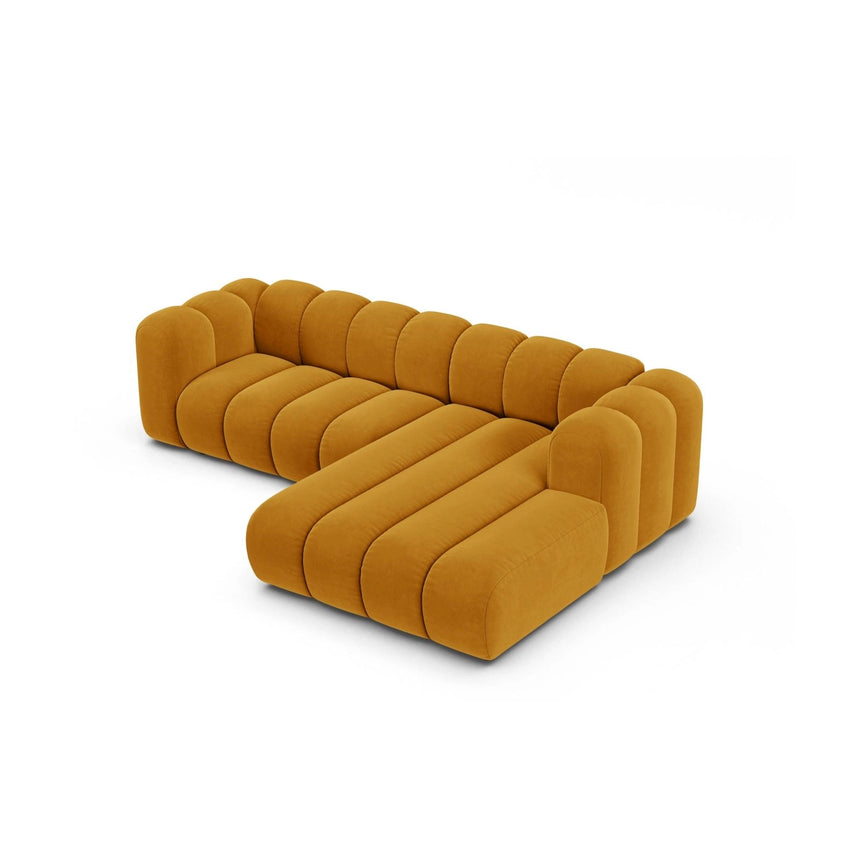 Lupine Modulares 4-Sitzer Ecksofa, Rechte Seite, aus Samt in Gelb (Salvador 10), 260x177 cm von Micadoni – Bild 3