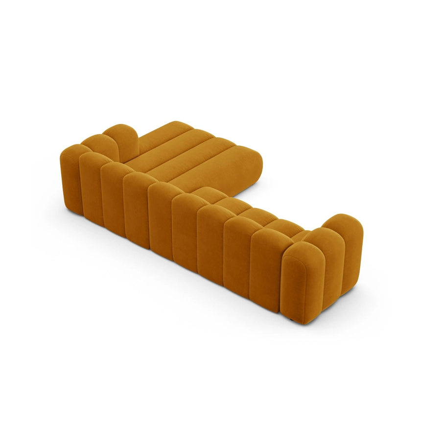Lupine Modulares 4-Sitzer Ecksofa, Rechte Seite, aus Samt in Gelb (Salvador 10), 290x177 cm von Micadoni – Bild 5