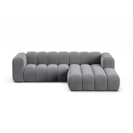 Lupine Modulares 4-Sitzer Ecksofa, Rechte Seite, aus Samt in Grau (Salvador 17), 260x177 cm von Micadoni – Bild 1