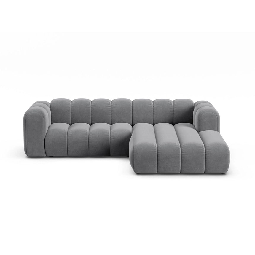 Lupine Modulares 4-Sitzer Ecksofa, Rechte Seite, aus Samt in Grau (Salvador 17), 260x177 cm von Micadoni – Bild 1