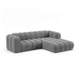 Lupine Modulares 4-Sitzer Ecksofa, Rechte Seite, aus Samt in Grau (Salvador 17), 260x177 cm von Micadoni – Bild 2