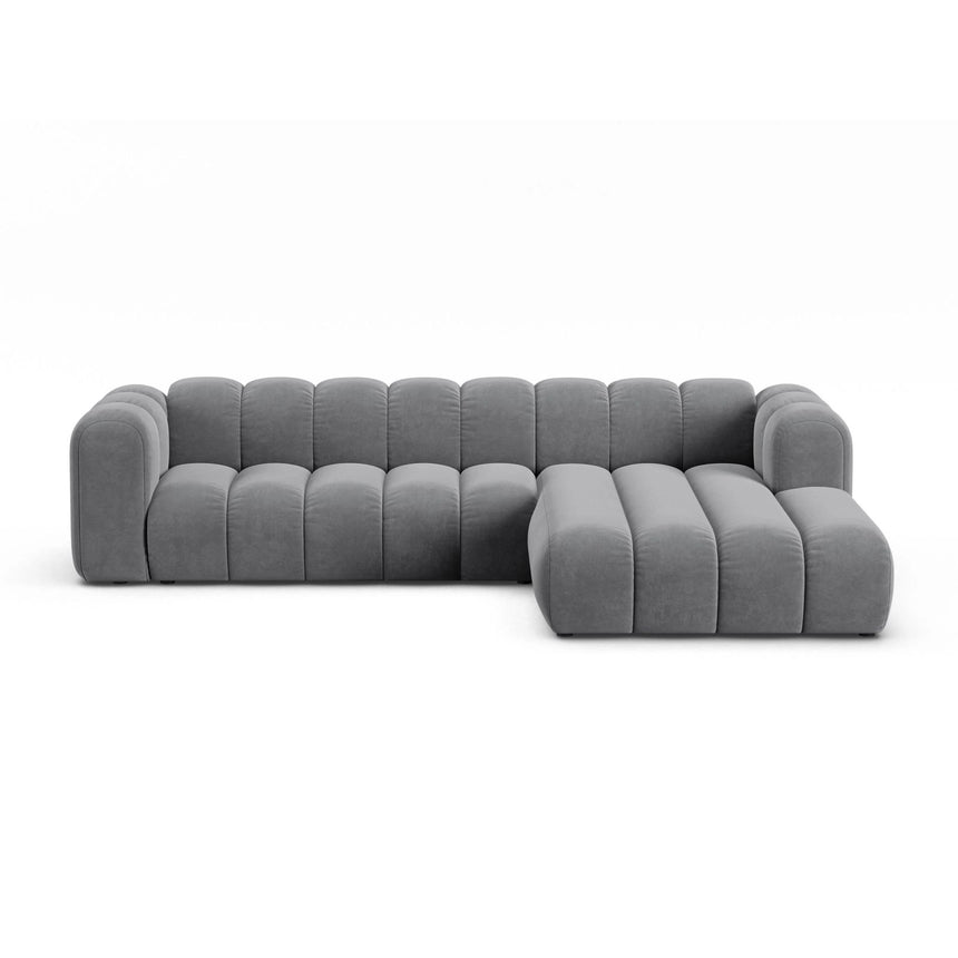 Lupine Modulares 4-Sitzer Ecksofa, Rechte Seite, aus Samt in Grau (Salvador 17), 290x177 cm von Micadoni – Bild 1