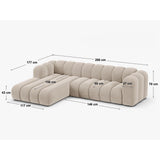 Lupine Modulares 4-Sitzer Ecksofa, Rechte Seite, aus Samt in Grau (Salvador 17), 290x177 cm von Micadoni – Bild 2