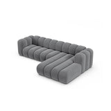 Lupine Modulares 4-Sitzer Ecksofa, Rechte Seite, aus Samt in Grau (Salvador 17), 290x177 cm von Micadoni – Bild 4