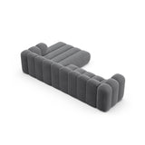 Lupine Modulares 4-Sitzer Ecksofa, Rechte Seite, aus Samt in Grau (Salvador 17), 290x177 cm von Micadoni – Bild 5
