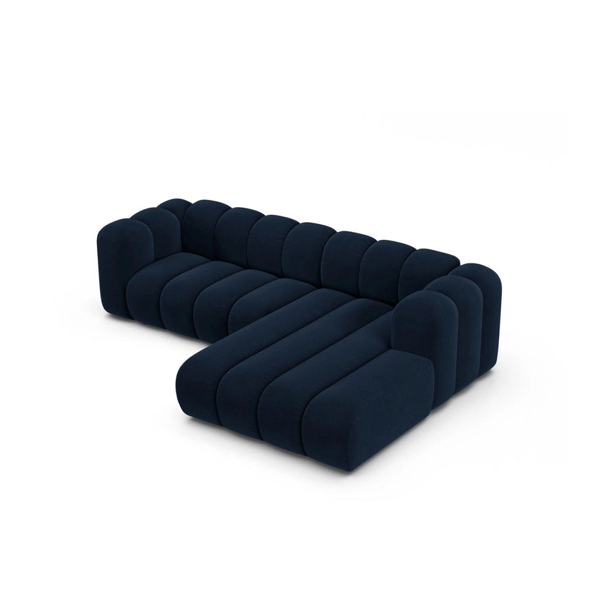 Lupine Modulares 4-Sitzer Ecksofa, Rechte Seite, aus Samt in Königsblau (Salvador 5), 260x177 cm von Micadoni – Bild 3