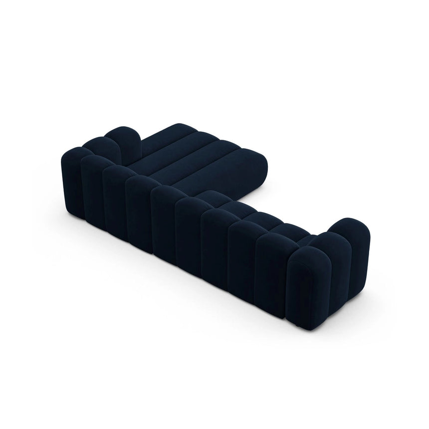 Lupine Modulares 4-Sitzer Ecksofa, Rechte Seite, aus Samt in Königsblau (Salvador 5), 290x177 cm von Micadoni – Bild 5