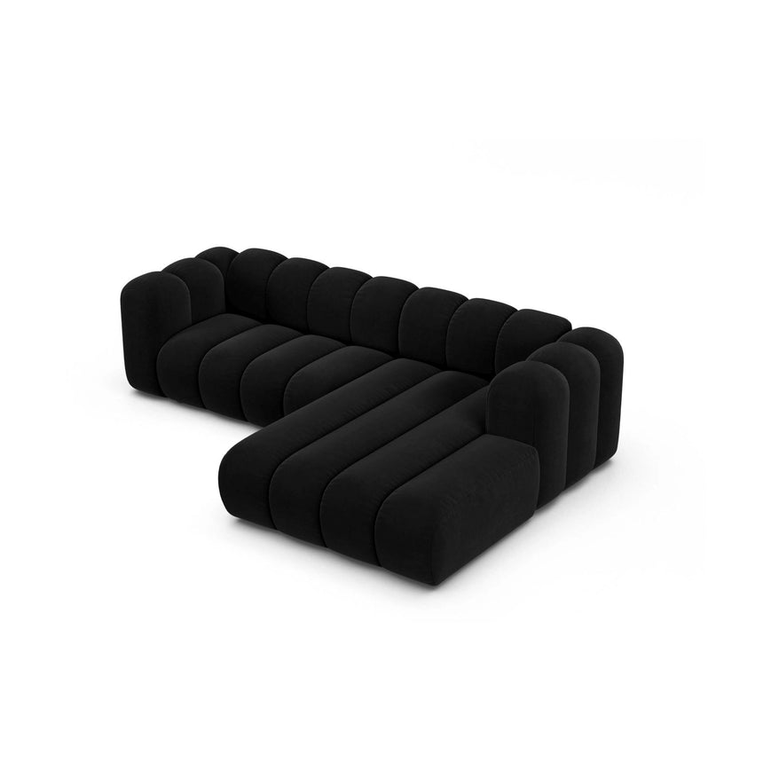Lupine Modulares 4-Sitzer Ecksofa, Rechte Seite, aus Samt in Schwarz (Salvador 19), 260x177 cm von Micadoni – Bild 3