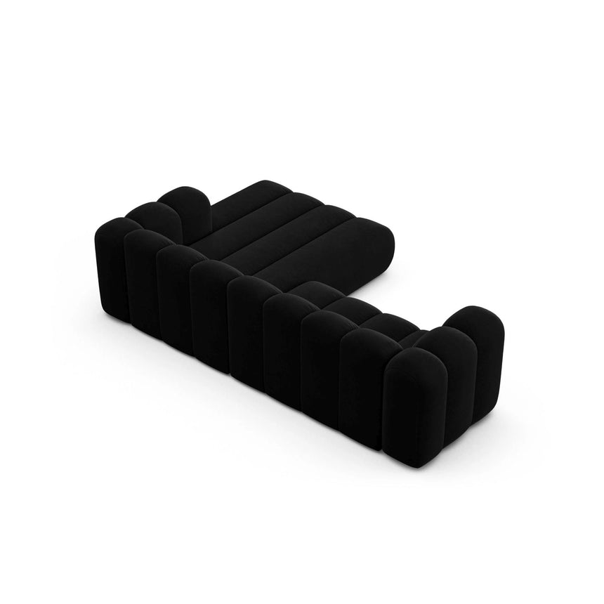 Lupine Modulares 4-Sitzer Ecksofa, Rechte Seite, aus Samt in Schwarz (Salvador 19), 260x177 cm von Micadoni – Bild 4