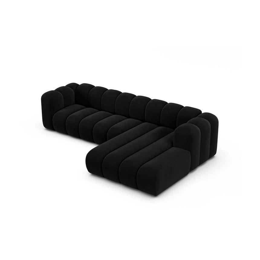 Lupine Modulares 4-Sitzer Ecksofa, Rechte Seite, aus Samt in Schwarz (Salvador 19), 290x177 cm von Micadoni – Bild 4