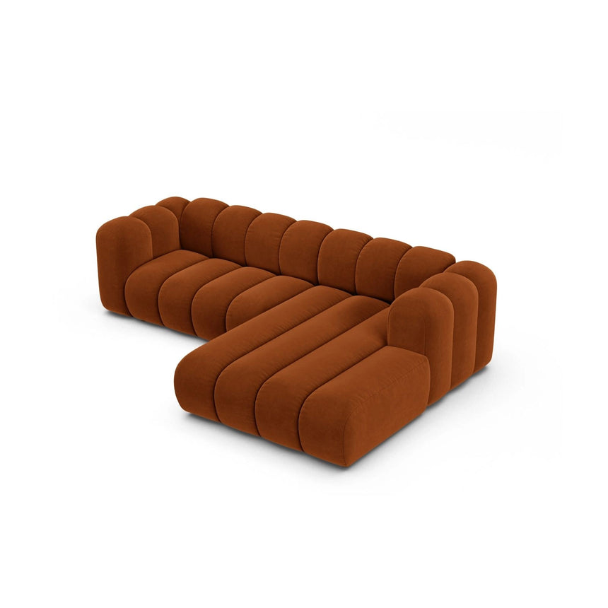 Lupine Modulares 4-Sitzer Ecksofa, Rechte Seite, aus Samt in Terrakotta (Salvador 14), 260x177 cm von Micadoni – Bild 3