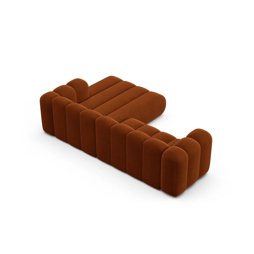 Lupine Modulares 4-Sitzer Ecksofa, Rechte Seite, aus Samt in Terrakotta (Salvador 14), 260x177 cm von Micadoni – Bild 4