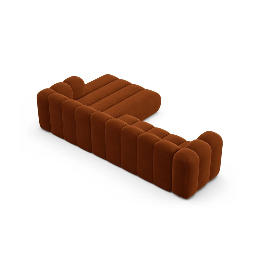 Lupine Modulares 4-Sitzer Ecksofa, Rechte Seite, aus Samt in Terrakotta (Salvador 14), 290x177 cm von Micadoni – Bild 5