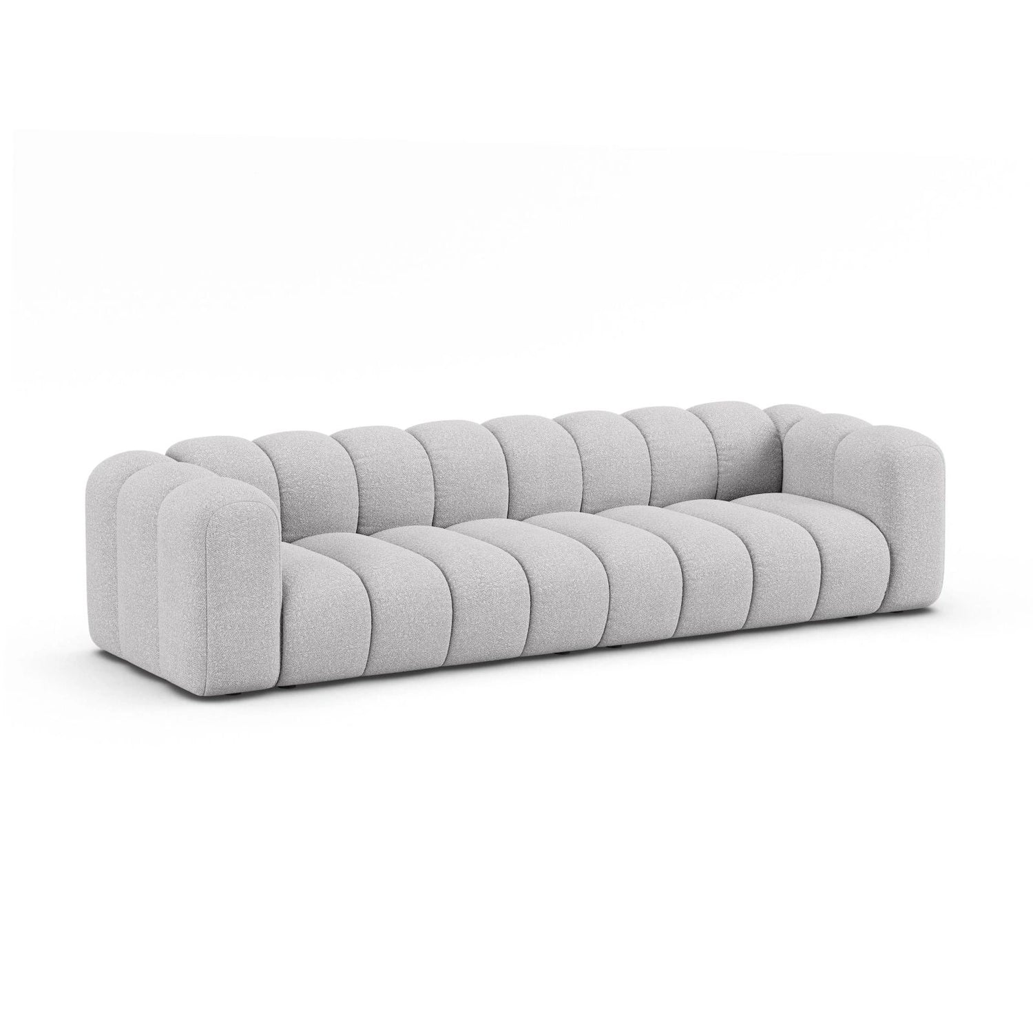Lupine Modulares 4-Sitzer Sofa aus Boucle in Hellgrau (Baloo 2085), 290x95x70 cm von Micadoni – Bild 3