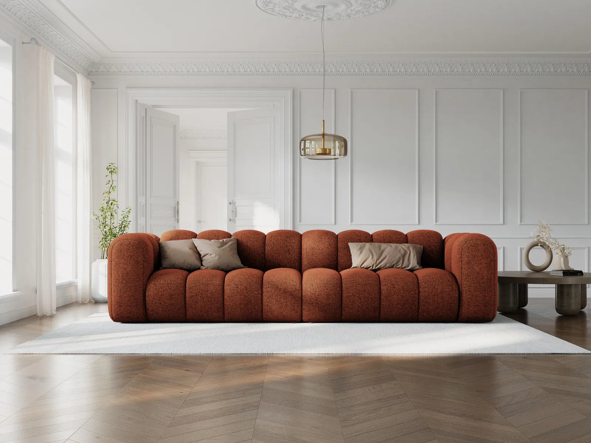 Lupine Modulares 4-Sitzer Sofa aus Chenille in Brick (Eden 10 Terra), 290x95x70 cm von Micadoni – Bild 2