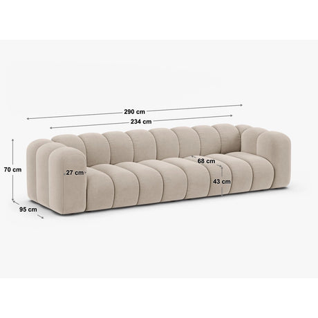 Lupine Modulares 4-Sitzer Sofa aus Chenille in Dunkelgrau (Eden 20 Graphite), 290x95x70 cm von Micadoni – Bild 3