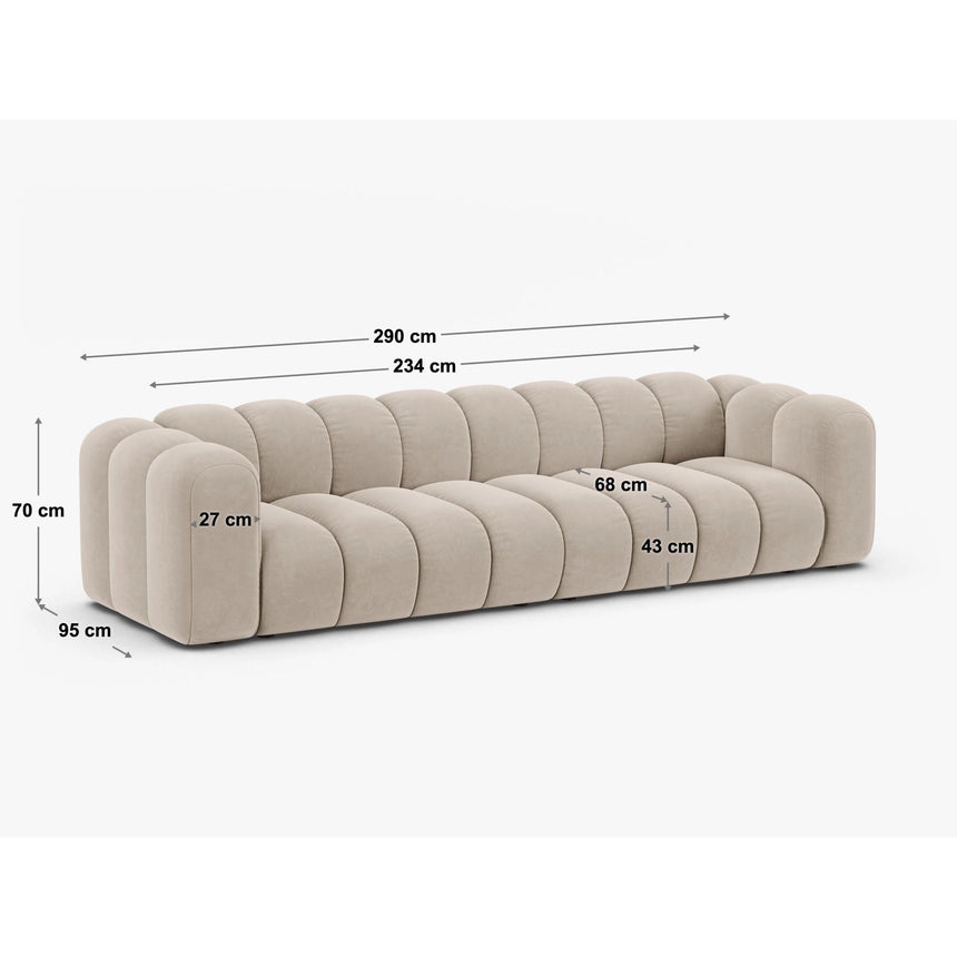 Lupine Modulares 4-Sitzer Sofa aus Chenille in Dunkelgrau (Eden 20 Graphite), 290x95x70 cm von Micadoni – Bild 3