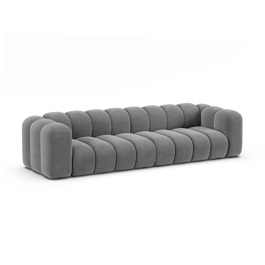 Lupine Modulares 4-Sitzer Sofa aus Samt in Grau (Salvador 17), 290x95x70 cm von Micadoni – Bild 3