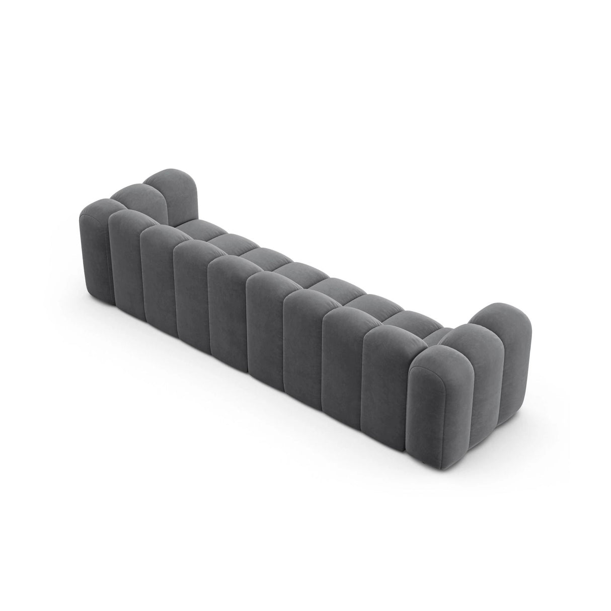 Lupine Modulares 4-Sitzer Sofa aus Samt in Grau (Salvador 17), 290x95x70 cm von Micadoni – Bild 4