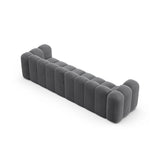 Lupine Modulares 4-Sitzer Sofa aus Samt in Grau (Salvador 17), 290x95x70 cm von Micadoni – Bild 4