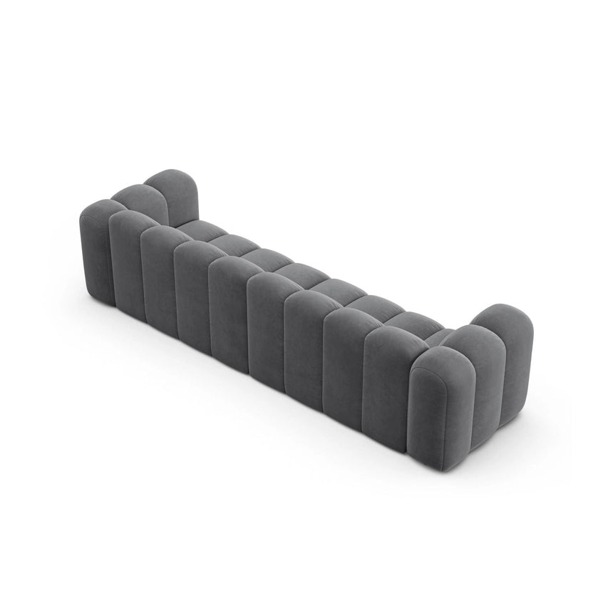 Lupine Modulares 4-Sitzer Sofa aus Samt in Grau (Salvador 17), 290x95x70 cm von Micadoni – Bild 4