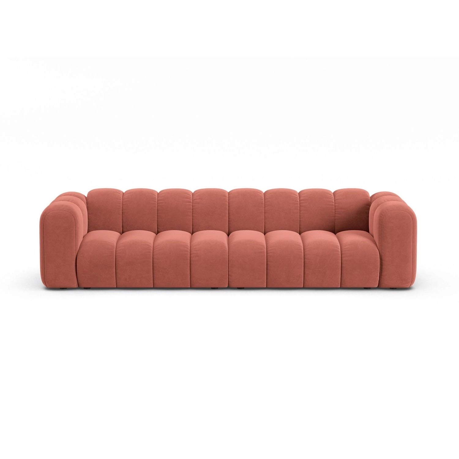 Lupine Modulares 4-Sitzer Sofa aus Samt in Koralle (Salvador 12), 290x95x70 cm von Micadoni – Bild 1