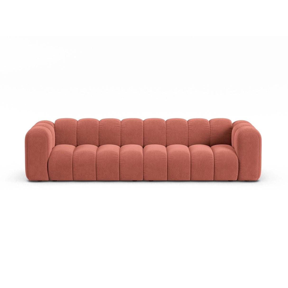 Lupine Modulares 4-Sitzer Sofa aus Samt in Koralle (Salvador 12), 290x95x70 cm von Micadoni – Bild 1