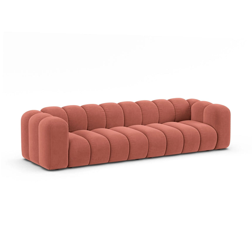 Lupine Modulares 4-Sitzer Sofa aus Samt in Koralle (Salvador 12), 290x95x70 cm von Micadoni – Bild 3