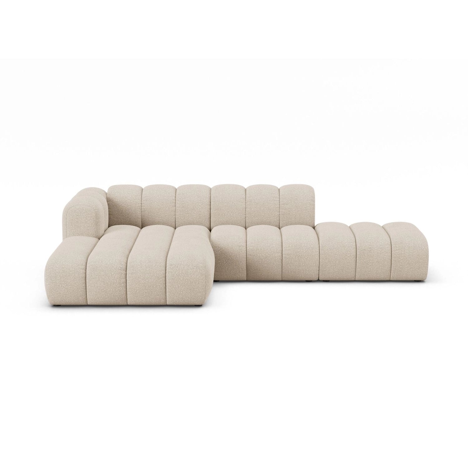 Lupine Modulares 5-Sitzer Ecksofa, Linke Seite, aus Boucle in Beige (Baloo 2074), 299x177 cm von Micadoni – Bild 1