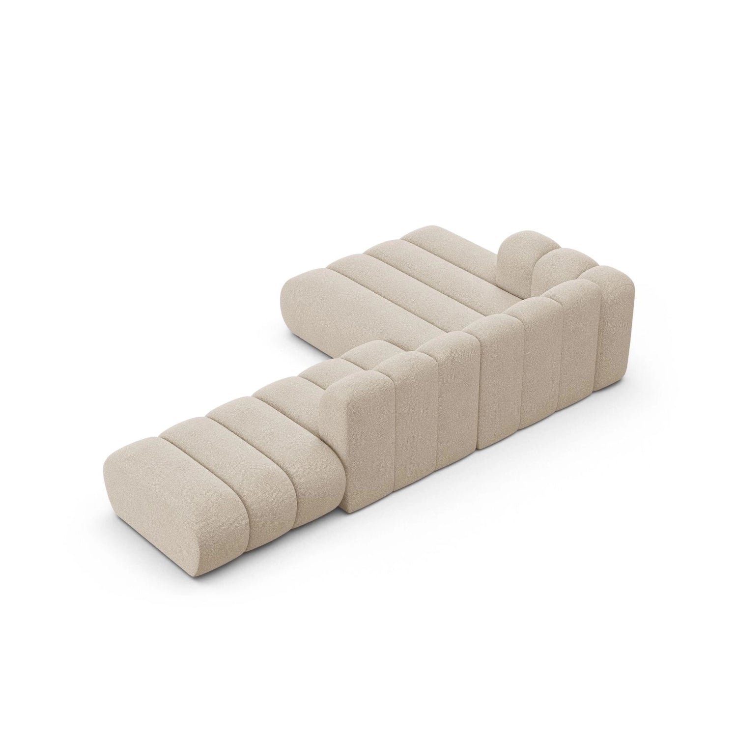 Lupine Modulares 5-Sitzer Ecksofa, Linke Seite, aus Boucle in Beige (Baloo 2074), 299x177 cm von Micadoni – Bild 5