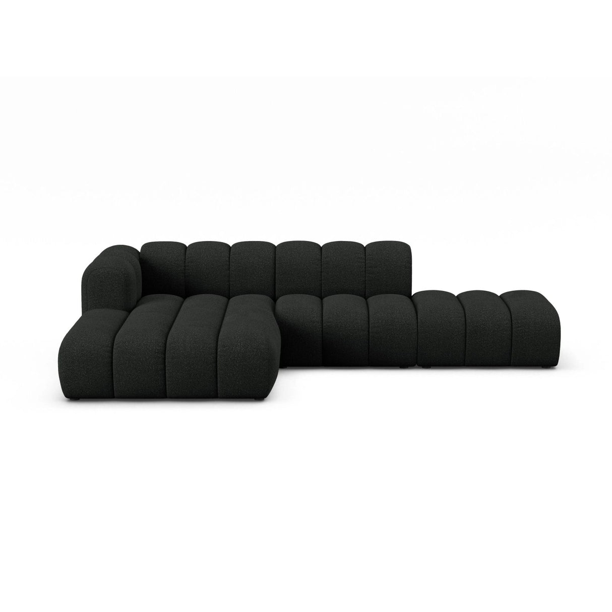 Lupine Modulares 5-Sitzer Ecksofa, Linke Seite, aus Boucle in Schwarz (Baloo 2082), 299x177 cm von Micadoni – Bild 1
