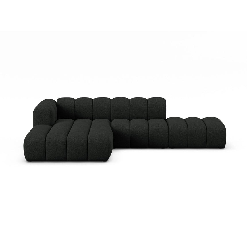Lupine Modulares 5-Sitzer Ecksofa, Linke Seite, aus Boucle in Schwarz (Baloo 2082), 299x177 cm von Micadoni – Bild 1