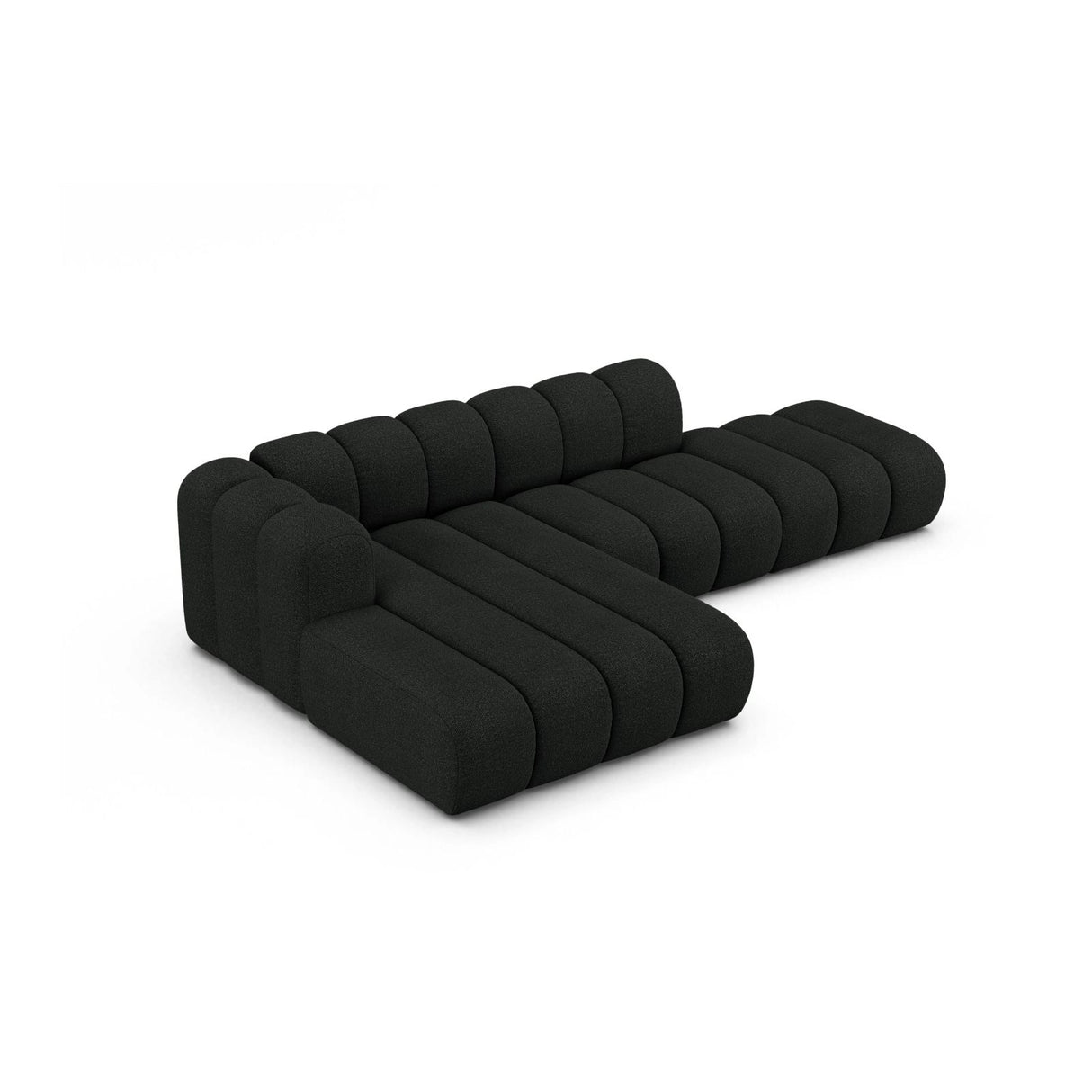 Lupine Modulares 5-Sitzer Ecksofa, Linke Seite, aus Boucle in Schwarz (Baloo 2082), 299x177 cm von Micadoni – Bild 4