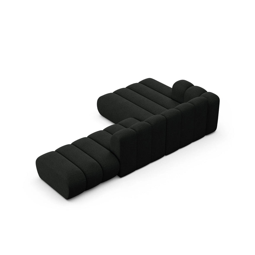 Lupine Modulares 5-Sitzer Ecksofa, Linke Seite, aus Boucle in Schwarz (Baloo 2082), 299x177 cm von Micadoni – Bild 5