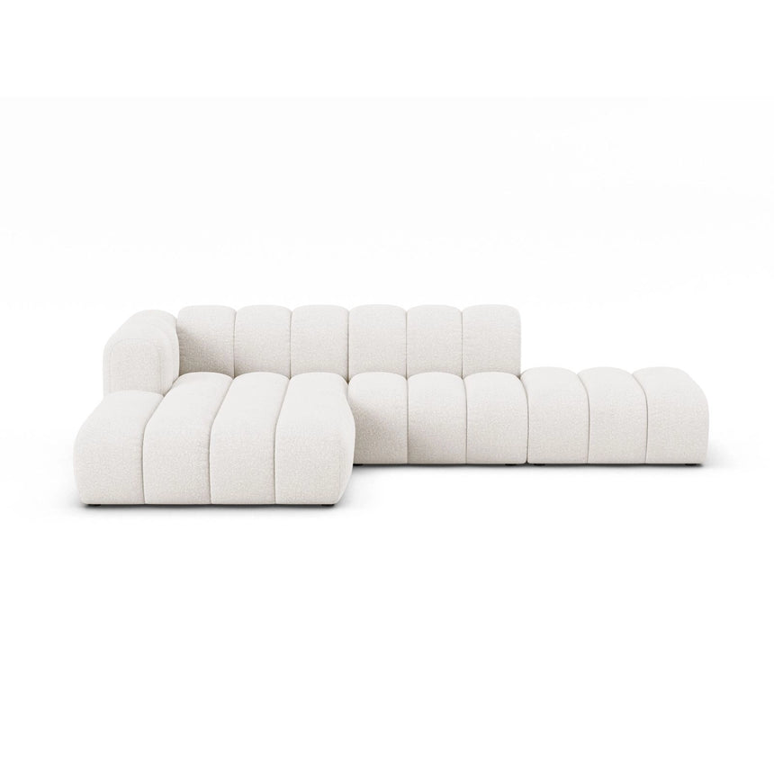 Lupine Modulares 5-Sitzer Ecksofa, Linke Seite, aus Boucle in Weiß (Baloo 2073), 299x177 cm von Micadoni – Bild 1