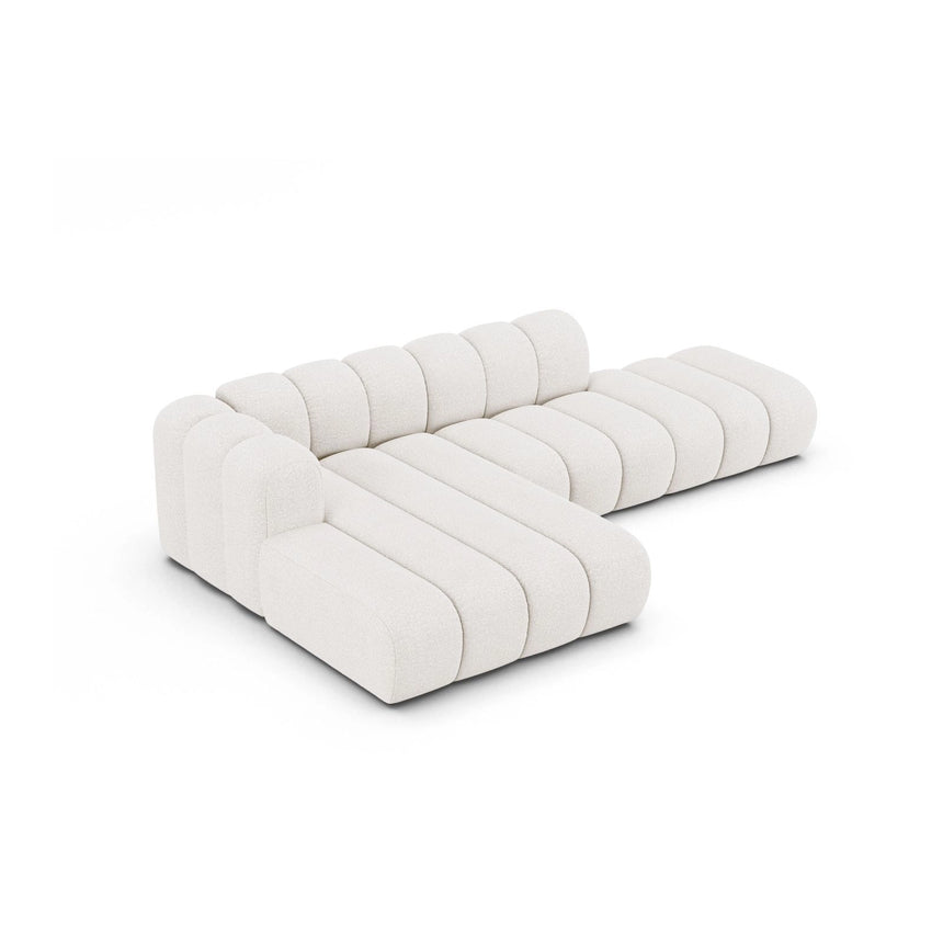 Lupine Modulares 5-Sitzer Ecksofa, Linke Seite, aus Boucle in Weiß (Baloo 2073), 299x177 cm von Micadoni – Bild 4